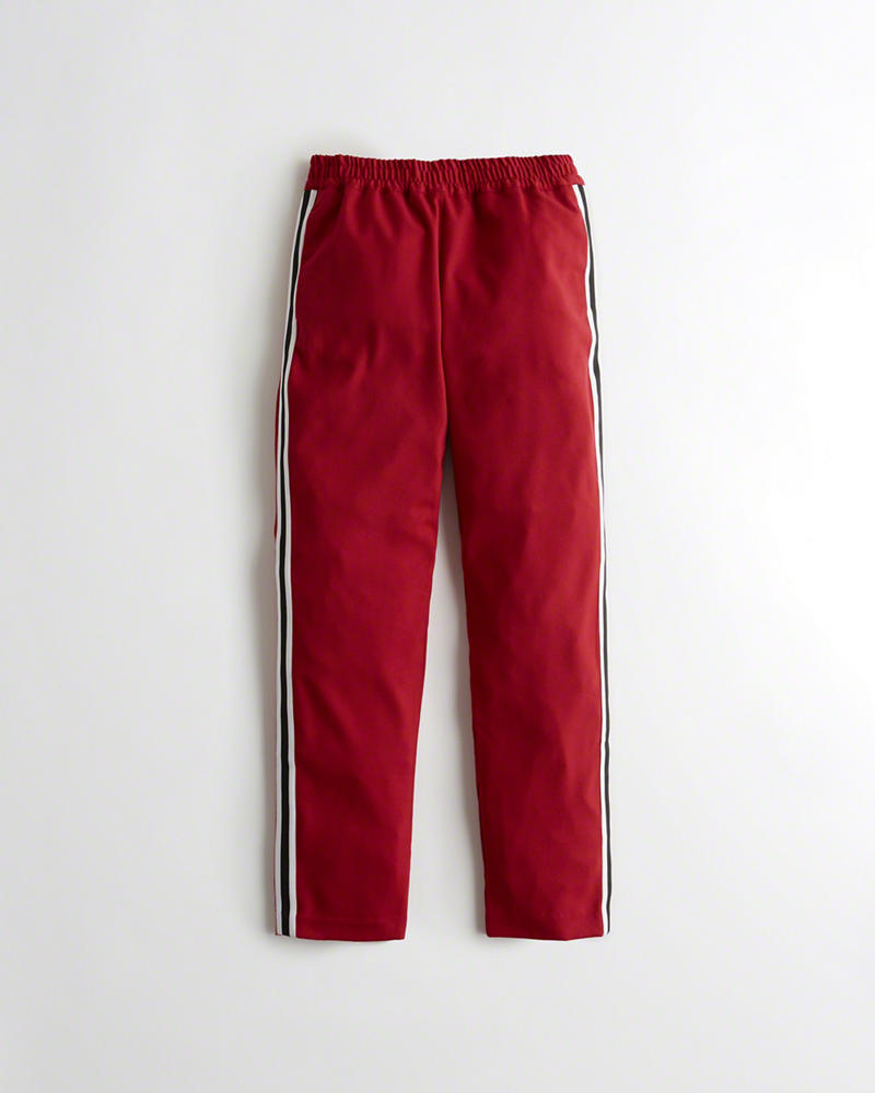 Pantaloni Hollister Donna Side-Stripe Crop Taper Rosse Italia (489MWATR)
